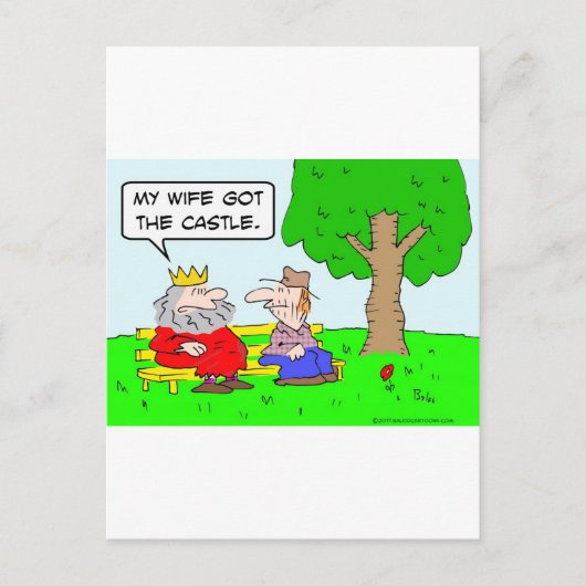 koningin echtscheiding kasteel briefkaart (Voorkant)