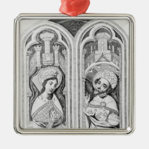 Koningin Eleanor en Henry III, oud gemaakt Metalen Ornament