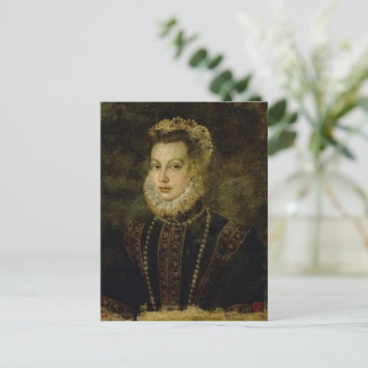 Koningin Elisabeth van Spanje door Sofonisba Angui Briefkaart (Staand voorkant)
