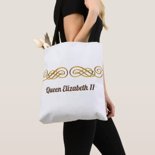 koningin Elizabeth 11 Gold Tote Bag