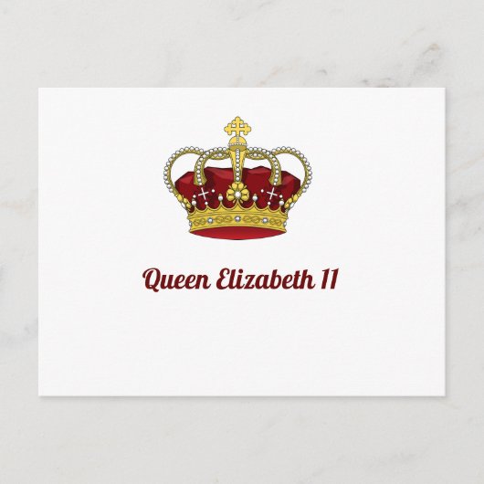 koningin Elizabeth 11 Kroon Briefkaart (Voorkant)