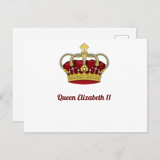 koningin Elizabeth 11 Kroon Briefkaart (Voorkant / Achterkant)