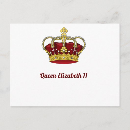 koningin Elizabeth 11 Kroon Briefkaart (Voorkant)