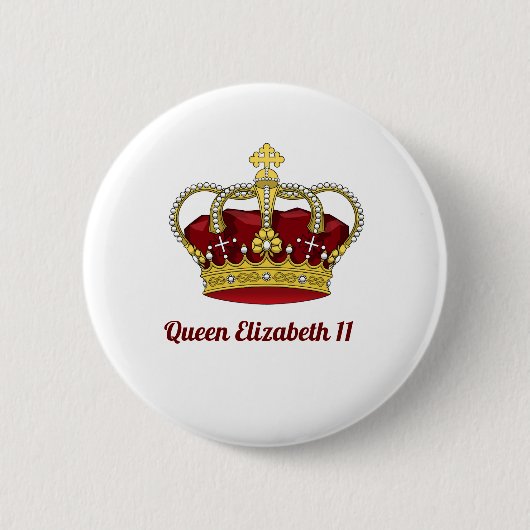 koningin Elizabeth 11 Kroon Ronde Button 5,7 Cm (Voorkant)