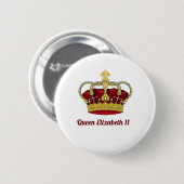 koningin Elizabeth 11 Kroon Ronde Button 5,7 Cm (Voorkant /achterkant)