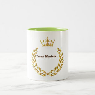 koningin Elizabeth 11 Kroon Tweekleurige Koffiemok