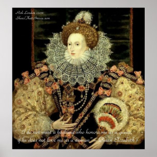 Koningin Elizabeth 1 Liefde/Eer Liefdescitaten Pos Poster
