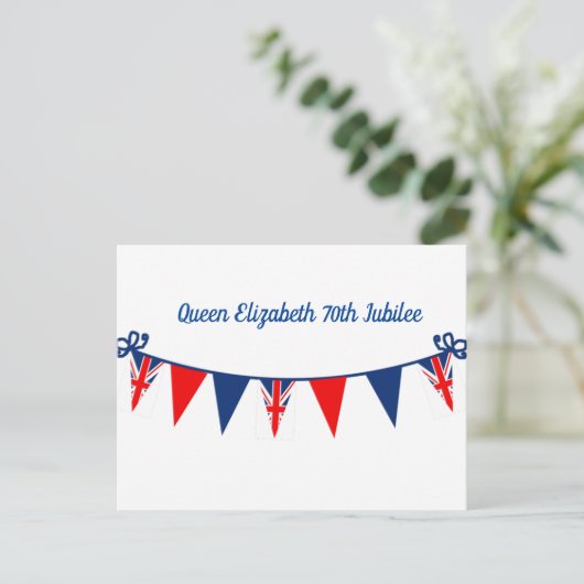 koningin Elizabeth 70th Jubilee Briefkaart (Staand voorkant)