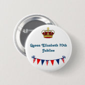 koningin Elizabeth 70th Jubilee Ronde Button 5,7 Cm (Voorkant /achterkant)