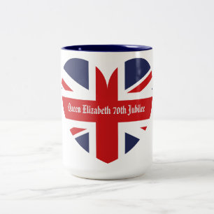koningin Elizabeth 70th Jubilee Tweekleurige Koffiemok
