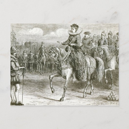 koningin Elizabeth bij Tilbury Briefkaart (Voorkant)