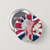 koningin Elizabeth Cartoon Button 60ste Jubileum (Voorkant /achterkant)