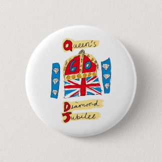 koningin elizabeth diamond jubilee 2012 ronde button 5,7 cm