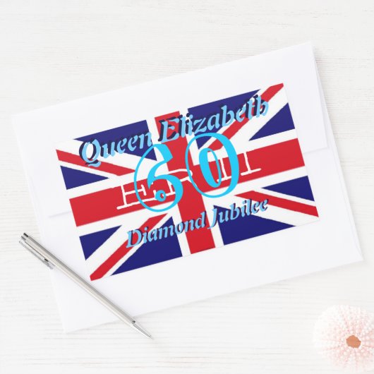 koningin Elizabeth Diamond Jubilee sticker (Envelop)