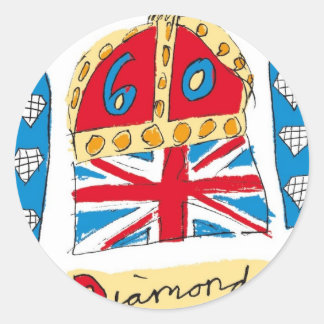 Koningin Elizabeth Diamond Jubileum 2012 Ronde Sticker