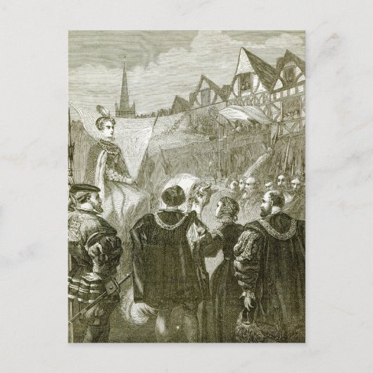 koningin Elizabeth die Londen binnenkomt Briefkaart (Voorkant)