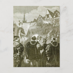 koningin Elizabeth die Londen binnenkomt Briefkaart