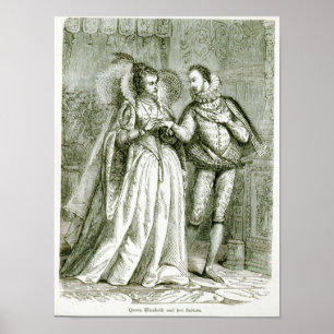 koningin Elizabeth en haar gitaren Poster