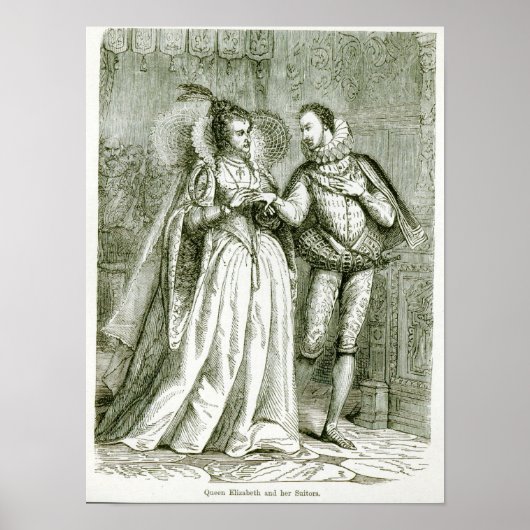 koningin Elizabeth en haar gitaren Poster (Voorkant)