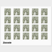 koningin Elizabeth en haar gitaren Vierkante Sticker (Vel)