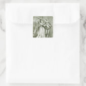 koningin Elizabeth en haar gitaren Vierkante Sticker (Tas)