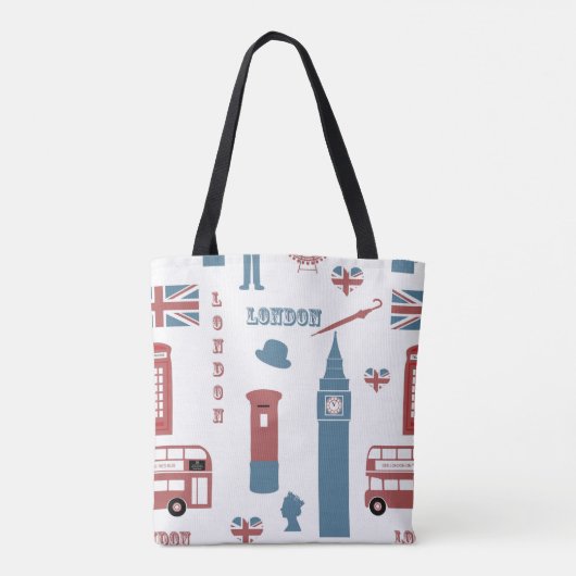 Koningin Elizabeth en Londen iconen ontwerp Tote Bag (Achterkant)