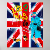 "koningin Elizabeth" Graffiti Style Poster (Voorkant)