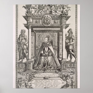 Koningin Elizabeth I (1533-1603) als Patron of Geo Poster