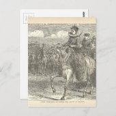 koningin Elizabeth I bij Tilbury Antiek Engraving Briefkaart (Voorkant / Achterkant)