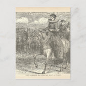 koningin Elizabeth I bij Tilbury Antiek Engraving Briefkaart (Voorkant)