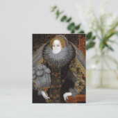 Koningin Elizabeth I blaast een witte kauwgom (Staand voorkant)