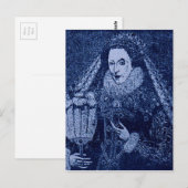 koningin Elizabeth I blauw Briefkaart (Voorkant / Achterkant)