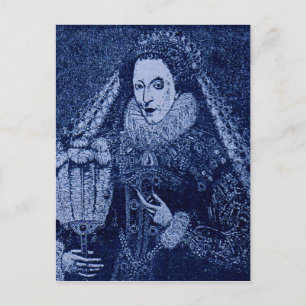 koningin Elizabeth I blauw Briefkaart