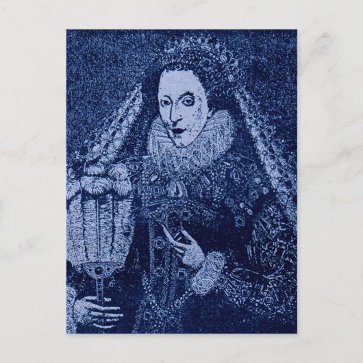 koningin Elizabeth I blauw Briefkaart (Voorkant)