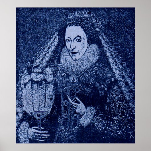 koningin Elizabeth I blauw Poster (Voorkant)