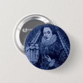 koningin Elizabeth I blauw Ronde Button 5,7 Cm (Voorkant /achterkant)