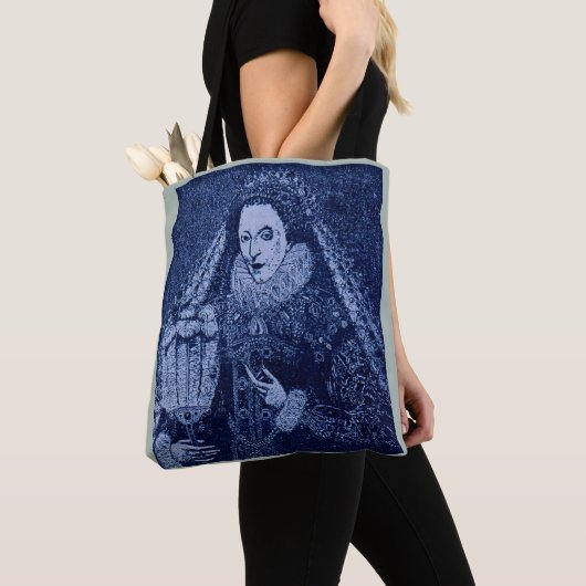 koningin Elizabeth I blauw Tote Bag (Dichtbij)