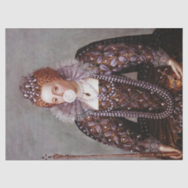 Koningin Elizabeth I blazen witte kauwgom Tissuepapier