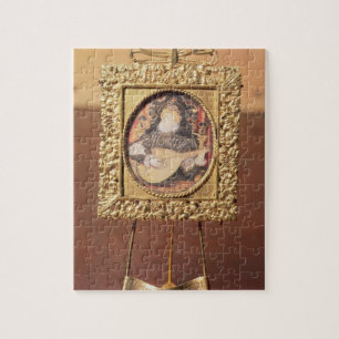 Koningin Elizabeth I die de lat speelt (miniatuur  Legpuzzel