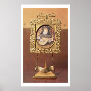 Koningin Elizabeth I die de lat speelt (miniatuur  Poster