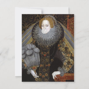 Koningin Elizabeth I die een witte kauwgom blaast