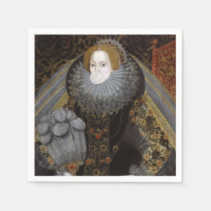 Koningin Elizabeth I die een witte kauwgom blaast Servet