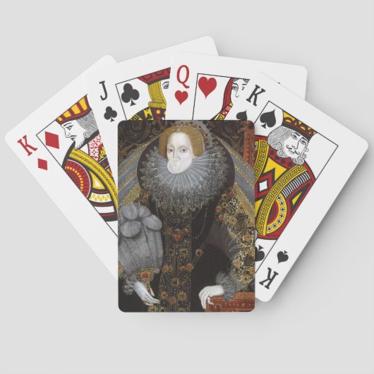 Koningin Elizabeth I die een witte kauwgomblaas bl Pokerkaarten (Achterkant)