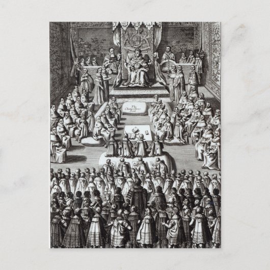Koningin Elizabeth I en het Parlement Briefkaart (Voorkant)
