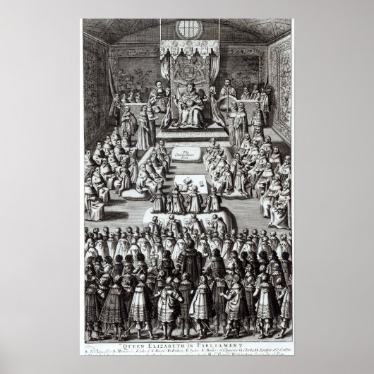 Koningin Elizabeth I en Parlement Poster (Voorkant)