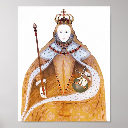 koningin Elizabeth I - historische illustratie Poster (Voorkant)