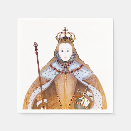 koningin Elizabeth I - historische illustratie Servet (Voorkant)