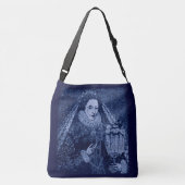 koningin Elizabeth I in blauwe letters Crossbody Tas (Achterkant)