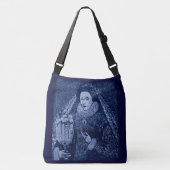 koningin Elizabeth I in blauwe letters Crossbody Tas (Voorkant)