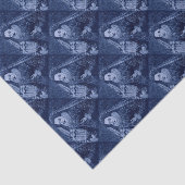 koningin Elizabeth I in blauwe letters Tissuepapier (Detail)